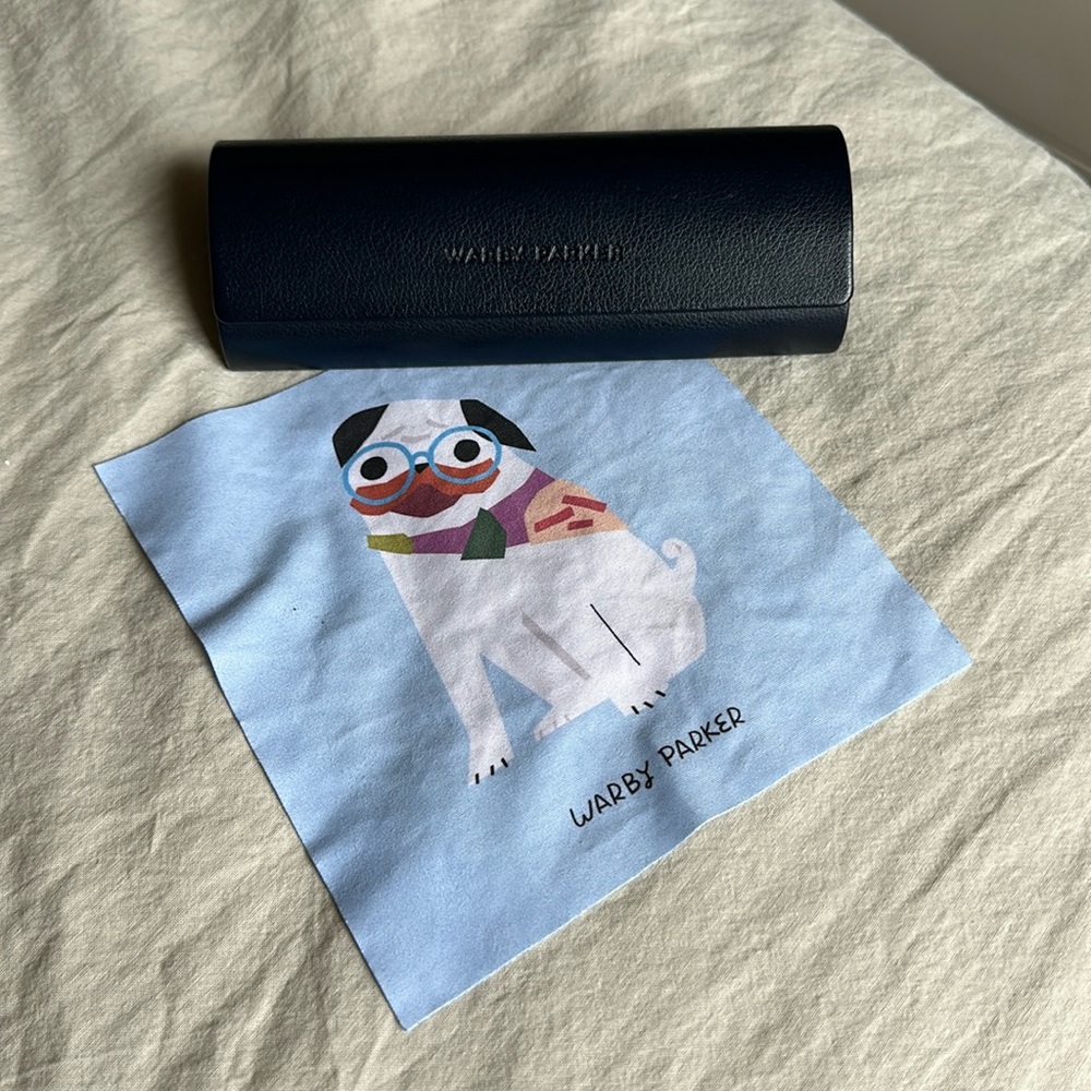 Warby Parker glasses case only with dog lens cloth